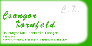 csongor kornfeld business card